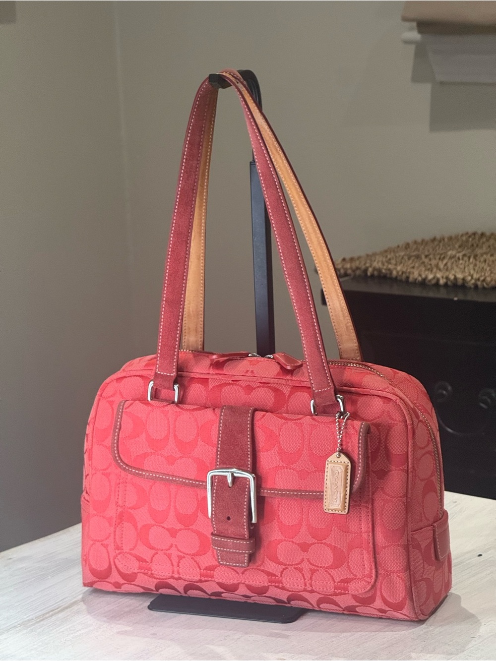 Vintage Coach 2004 Y2K Signature Canvas Satchel Bag